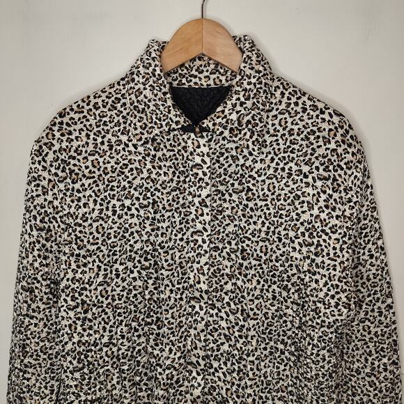UBU Reversible Crinkle Zip Up Jacket Leopard Black - Picture 3 of 14